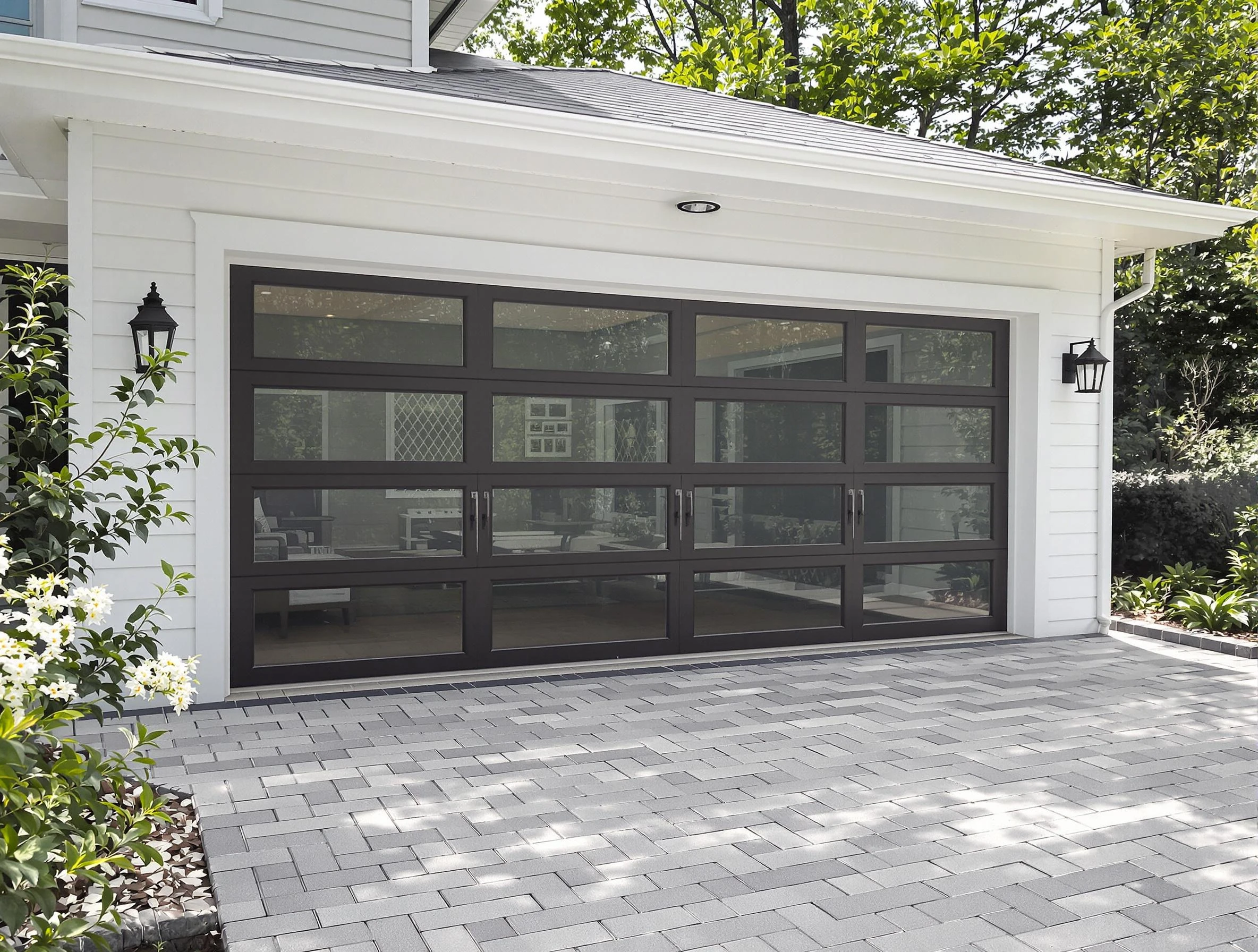 Alpine Garage Door Repair design specialist presenting custom garage door options to Alpine homeowner