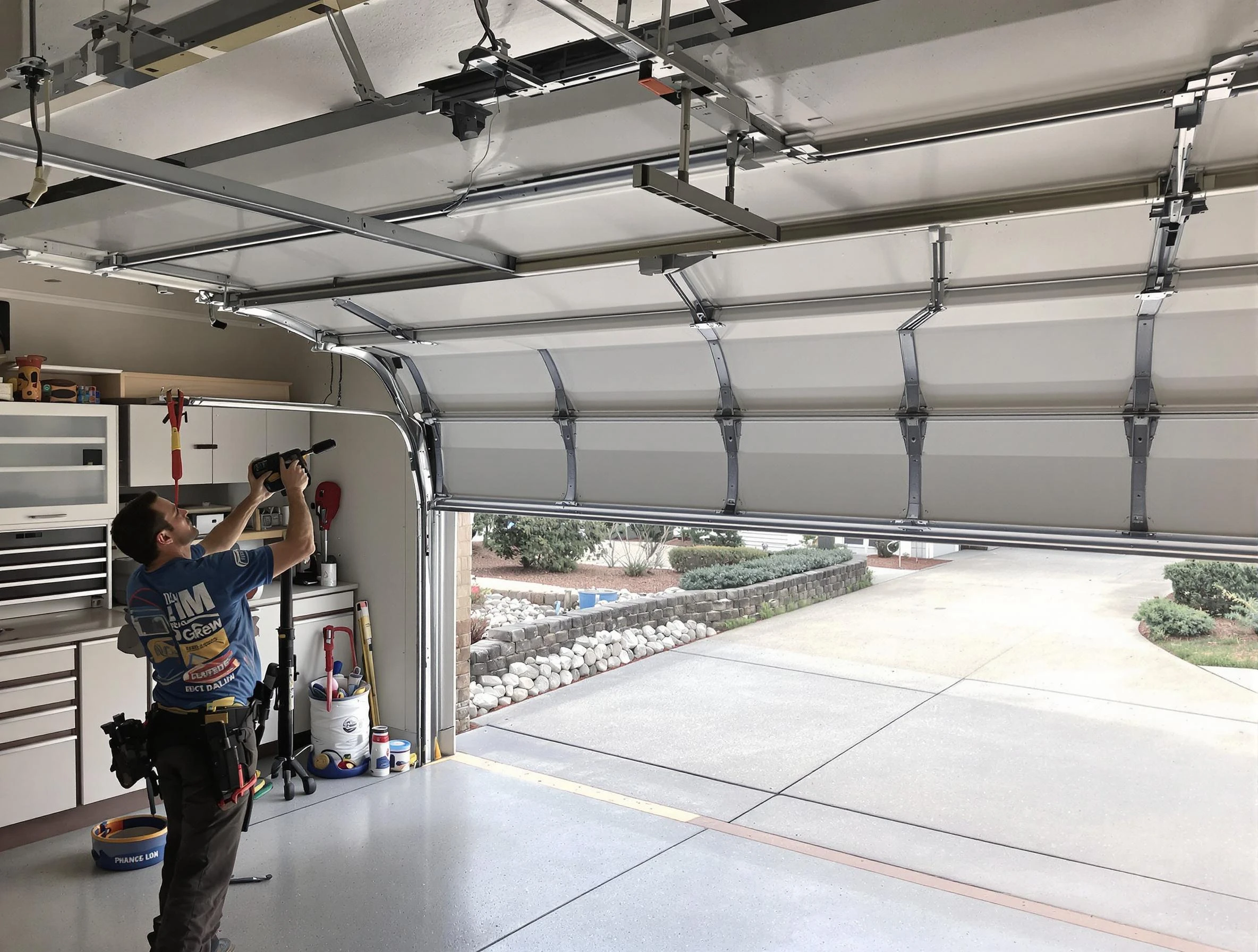 Garage door track repair service by Alpine Garage Door Repair in Alpine